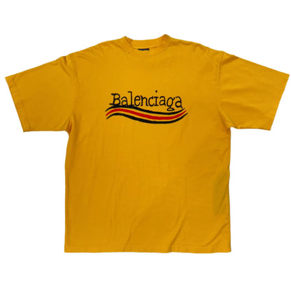 Balenciaga Hand Drawn Political Campaign Tee Yellow