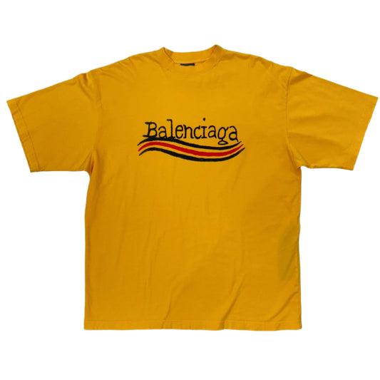 Balenciaga Hand Drawn Political Campaign Tee Yellow