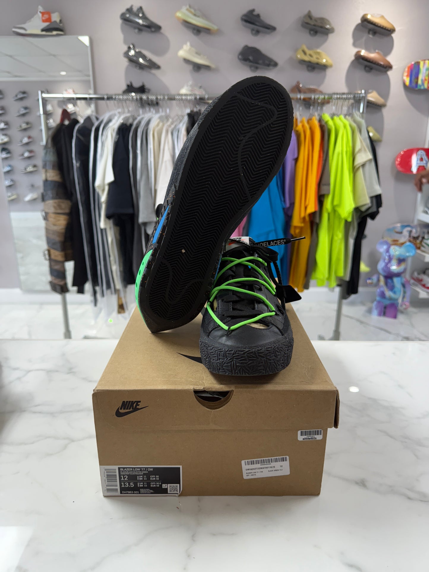 Nike Blazer Low Off-White Black Electro Green (PREOWNED)