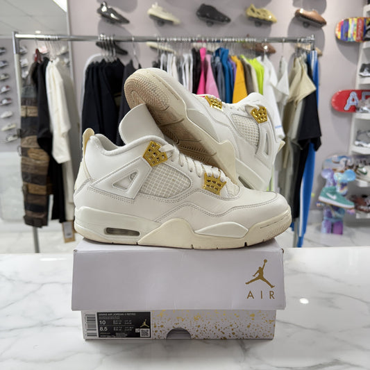 Jordan 4 Retro Metallic Gold (Women's) (PREOWNED)