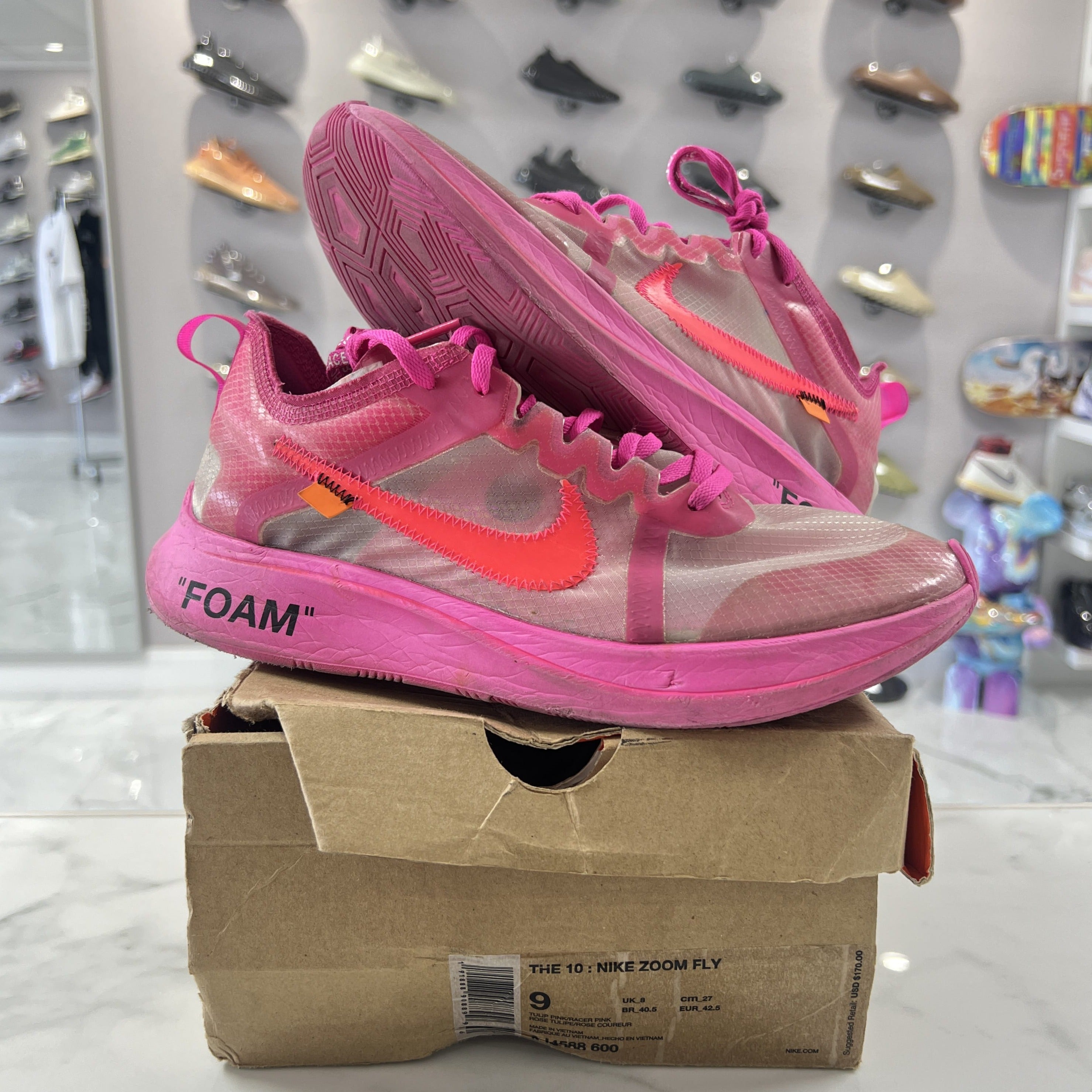 nike zoom fly off white pink price