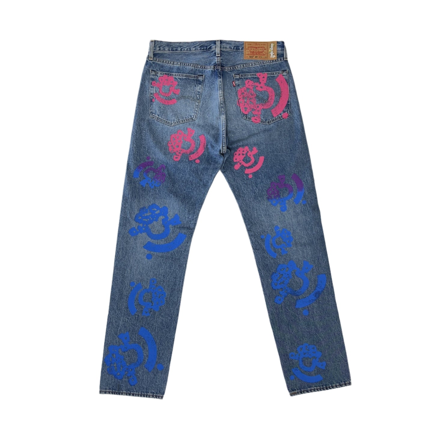 Denim Tears Bstroy Tears 501 Light Wash Jean Pink/Blue (PREOWNED)