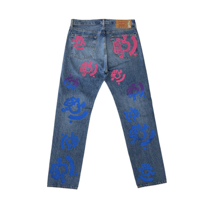 Denim Tears Bstroy Tears 501 Light Wash Jean Pink/Blue (PREOWNED)