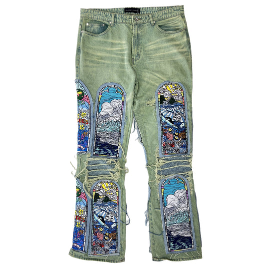 Who Decides War Sandy Lane Fusion Jeans Green (PREOWNED)