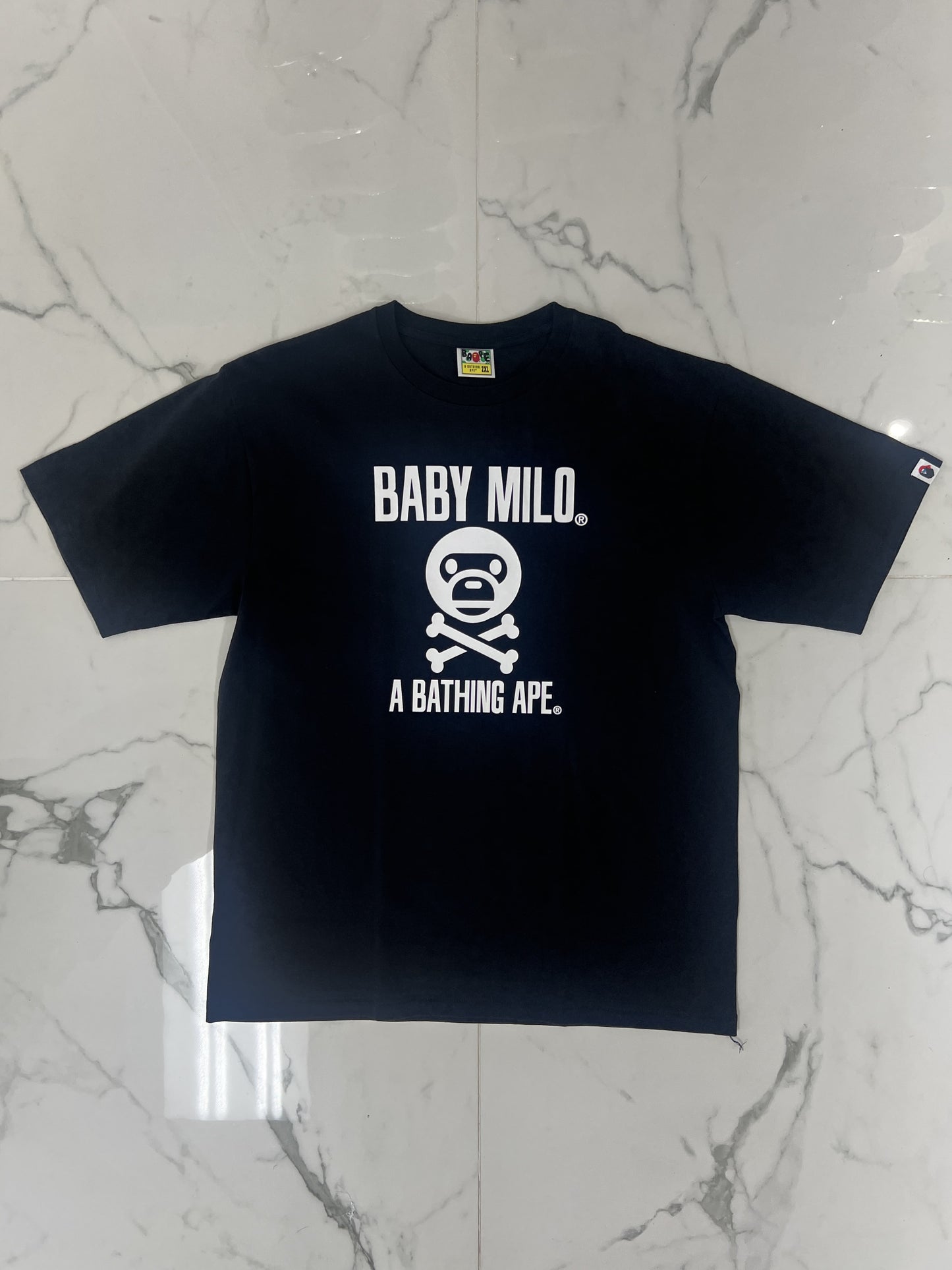 BAPE Milo Crossbone College Tee Black