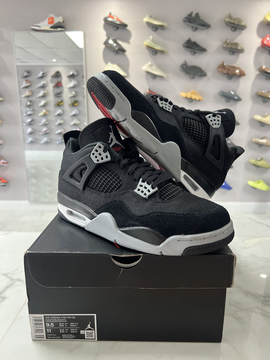 Jordan 4 Retro SE Black Canvas (PREOWNED)