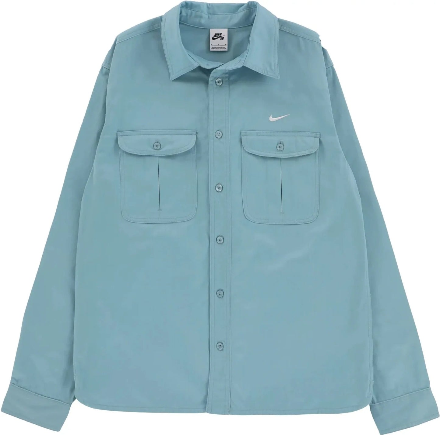 Nike SB Skate Boarding Long Sleeve Button Work Canvas Shirt - Blue