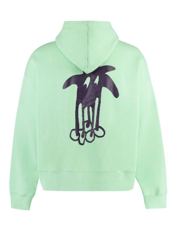 Palm Angels Douby Logo Hoodie Green (PREOWNED)