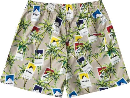 Rhude Cigarette Print Trunks Taupe/Multicolor