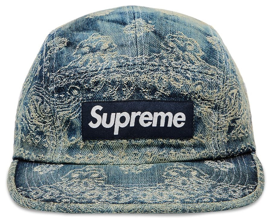 Supreme Bandana Jacquard Denim Camp Cap Blue