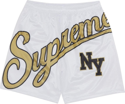 Supreme Big Script Mesh Short 'White'