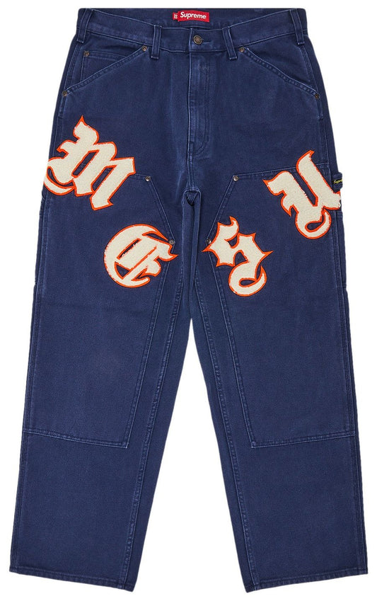 Supreme Old English Canvas Double Knee Painter Pant Navy
