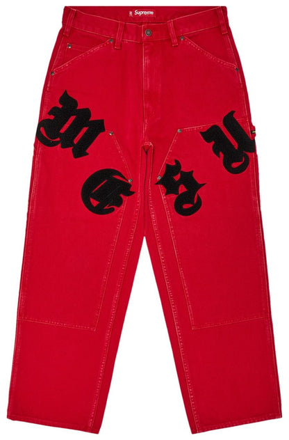 Supreme Old English Canvas Double Knee Painter Pant Red