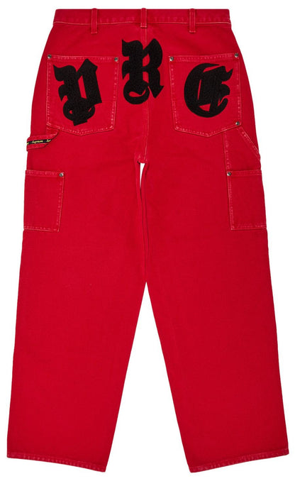 Supreme Old English Canvas Double Knee Painter Pant Red