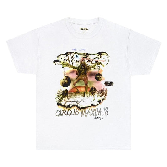 Travis Scott Utopia Tour Skitzo Circus Maximus Tee White