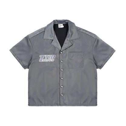 TRIPLE SEVENS 07 NYLON BUTTON UP SHIRT GREY