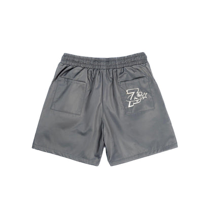 TRIPLE SEVENS 07 NYLON BUTTON UP SHORT GREY