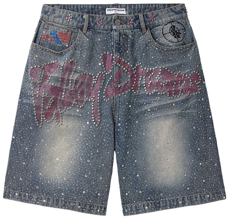 Vale Forever Iced Out Jorts 'Mid Blue'