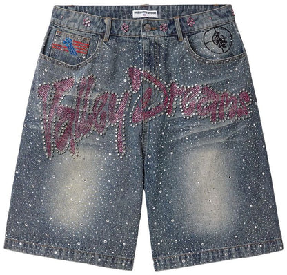 Vale Forever Iced Out Jorts 'Mid Blue'