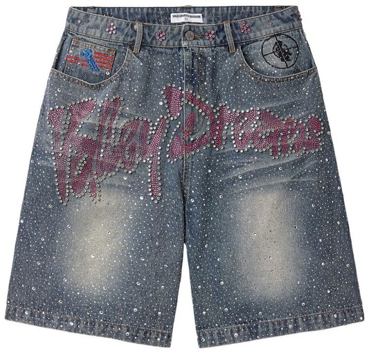 Vale Forever Iced Out Jorts 'Mid Blue'
