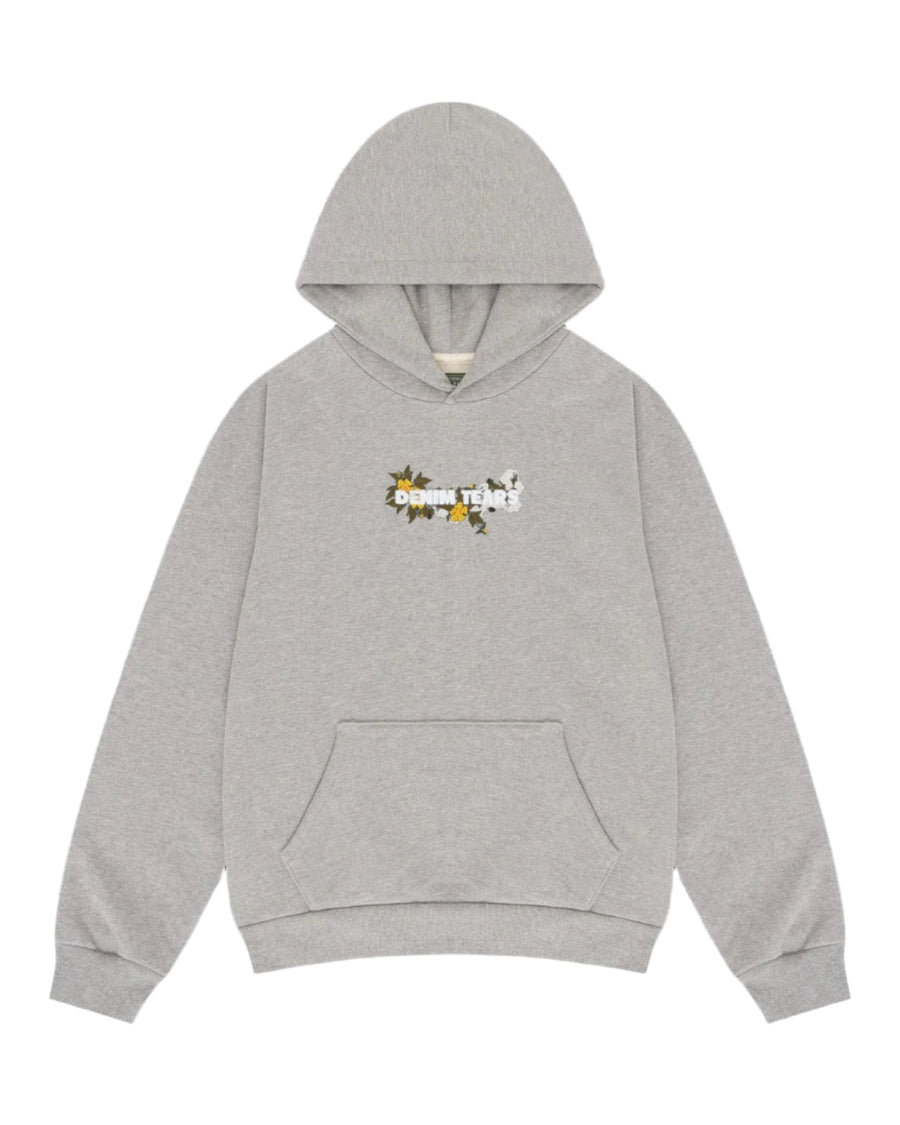 Denim Tears Embroidered Logo Hoodie Grey