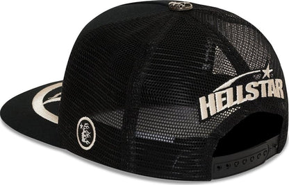 Hellstar Big Logo Trucker Snapback Hat Black