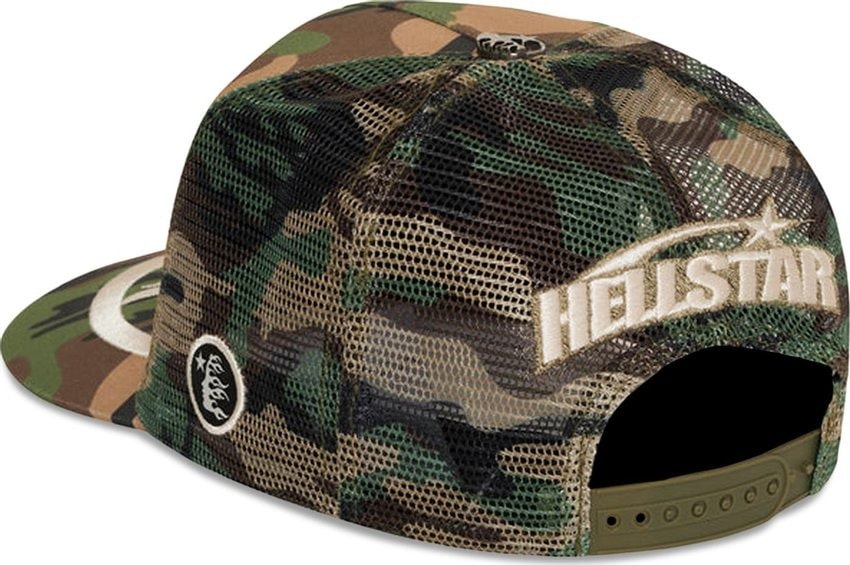 Hellstar Big Logo Trucker Snapback Hat Camo