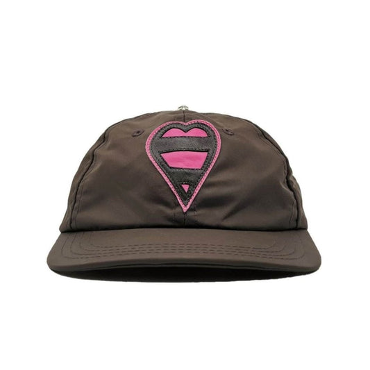 Chrome Hearts Matty Boy Leather Heart Gunslinger Hat Brown / Pink