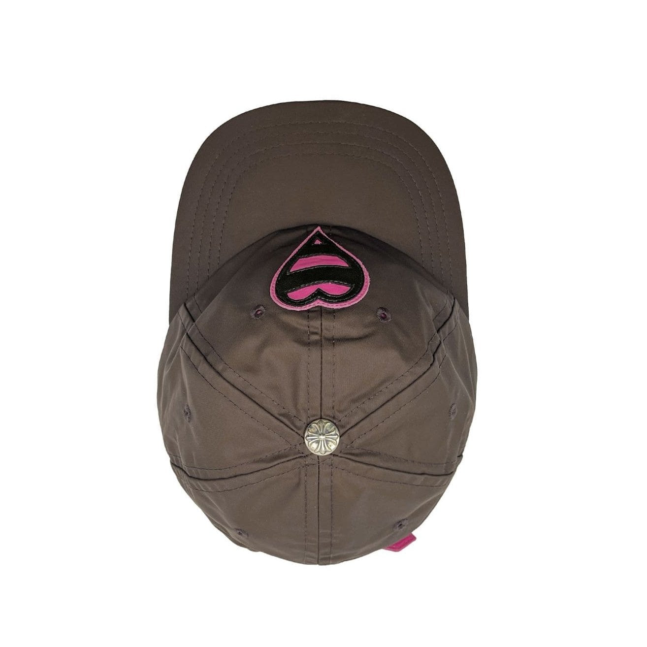 Chrome Hearts Matty Boy Leather Heart Gunslinger Hat Brown / Pink