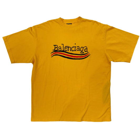 Balenciaga Hand Drawn Political Campaign Tee Yellow