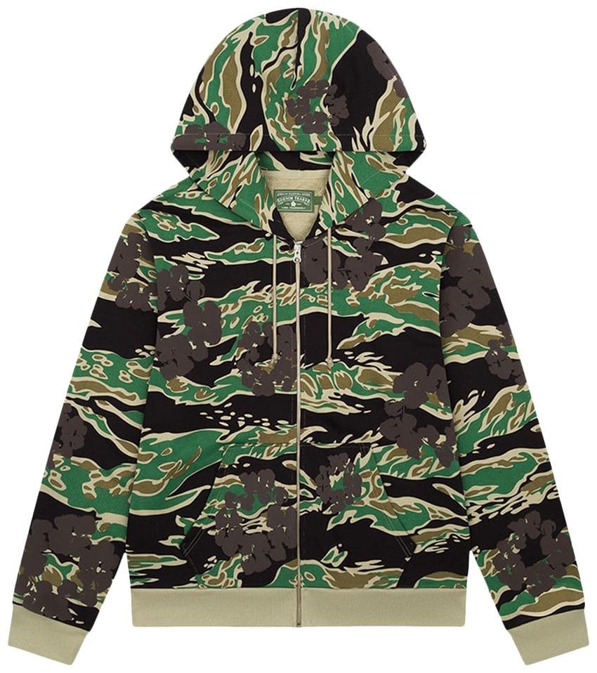 Denim Tears The Cotton Wreath Zip Sweater Green Camo