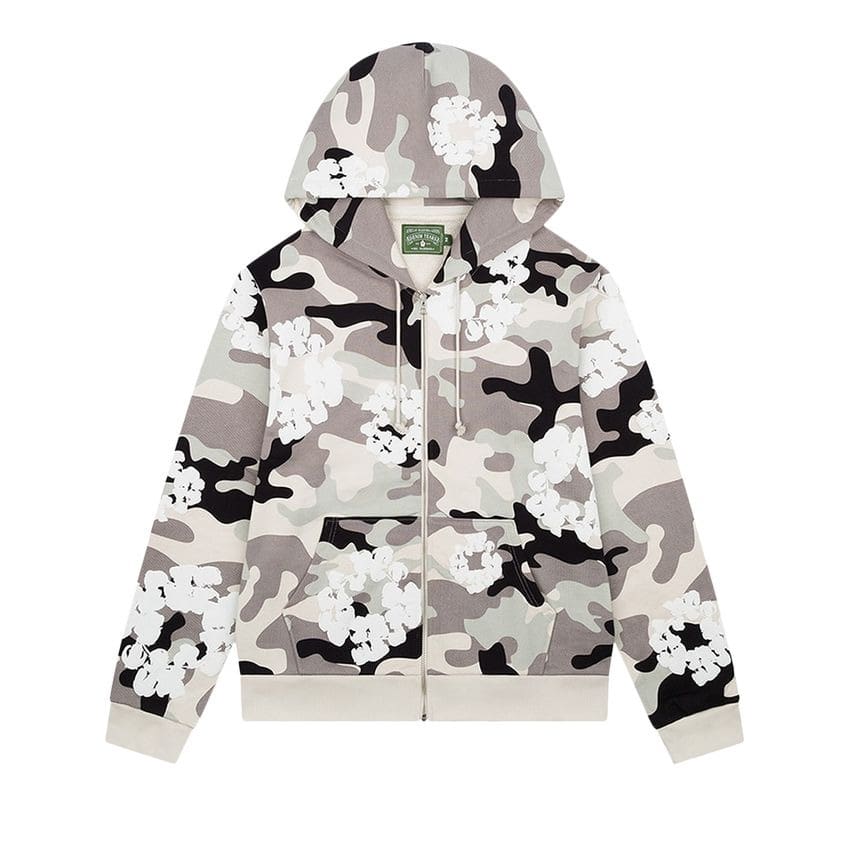 Denim Tears The Cotton Wreath Zip Sweatshirt White Camo