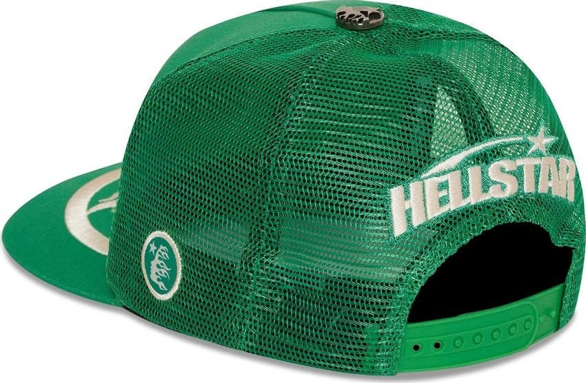 Hellstar Big Logo Trucker Snapback Hat Green