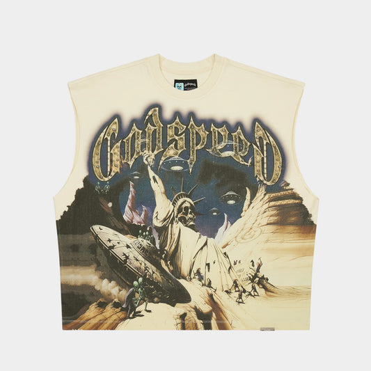 Godspeed "The Landing" Sleeveless Tee (Bone)