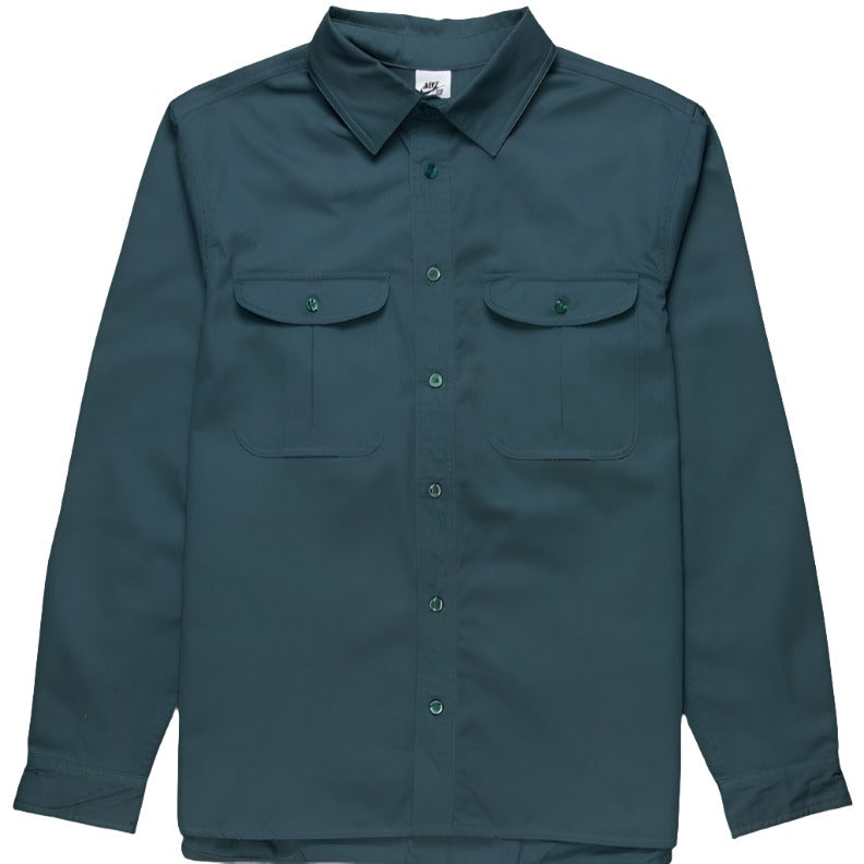 Nike SB Skate Boarding Long Sleeve Button Work Canvas Shirt - Teal