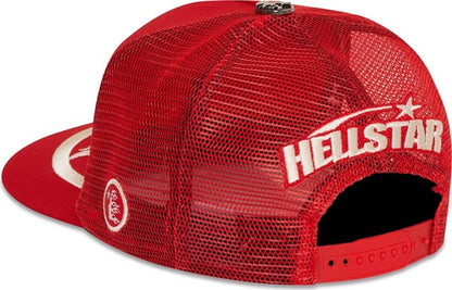 Hellstar Big Logo Trucker Snapback Hat Red