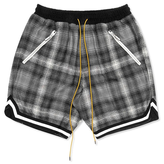 Rhude Plaid Basketball Shorts Grey/Black