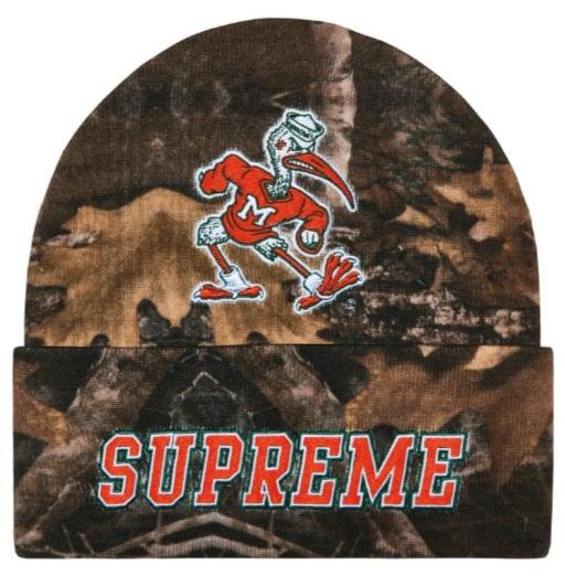 Supreme x Mitchell & Ness x NCAA Beanie TrueTimer Kanati Miami Camo