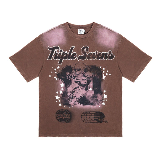 TRIPLE SEVENS ALL STAR FOOTBALL TEE 'BROWN'