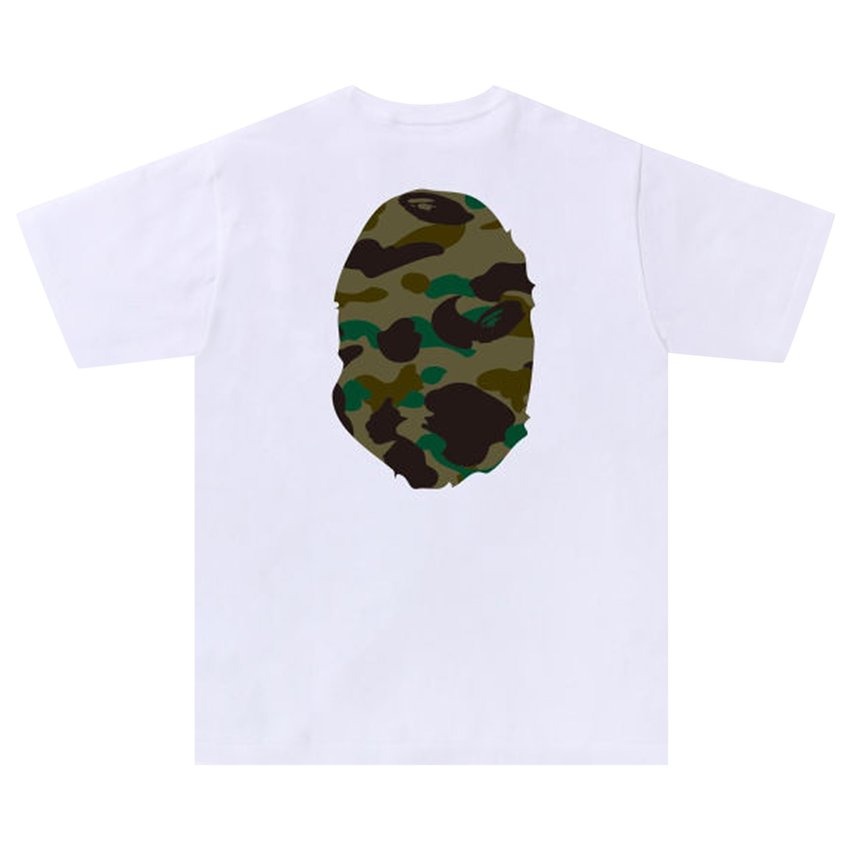 BAPE 1st Camo Big Ape Head Tee White Green